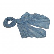 Maxi Foulard unisex mezcla modal y algodón,tamaño 90 x 180 cms,sin flecosfirma DEVOTA &LOMBA,estampado tono azul medio
